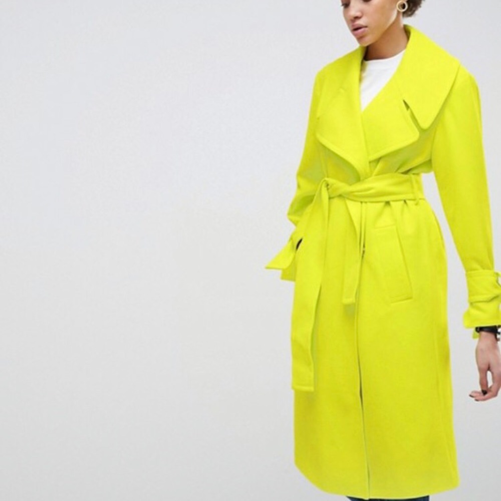 ASOS NEON WRAP TRENCH COAT